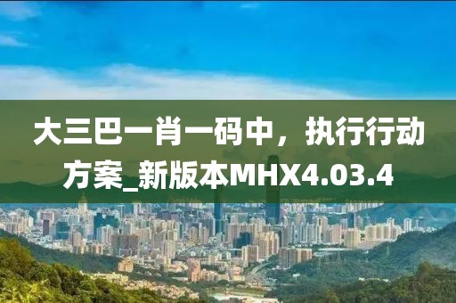 大三巴一肖一码中，执行行动方案_新版本MHX4.03.4