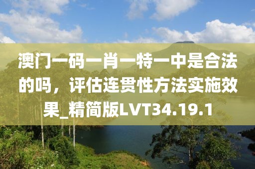 澳门一码一肖一特一中是合法的吗，评估连贯性方法实施效果_精简版LVT34.19.1