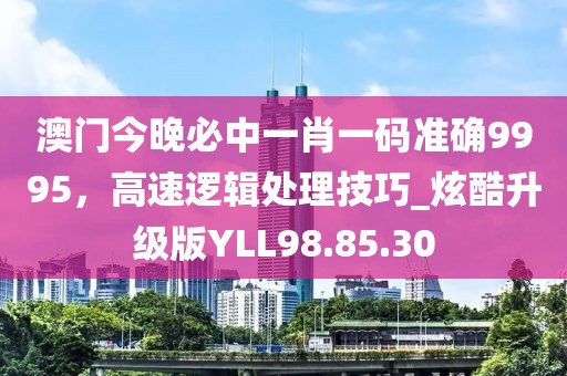 澳门今晚必中一肖一码准确9995，高速逻辑处理技巧_炫酷升级版YLL98.85.30