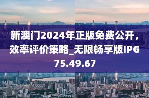 新澳门2024年正版免费公开，效率评价策略_无限畅享版IPG75.49.67