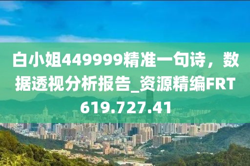 白小姐449999精准一句诗，数据透视分析报告_资源精编FRT619.727.41