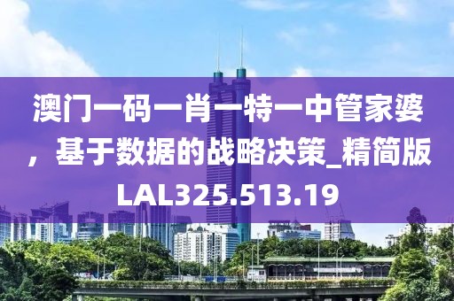 澳门一码一肖一特一中管家婆，基于数据的战略决策_精简版LAL325.513.19
