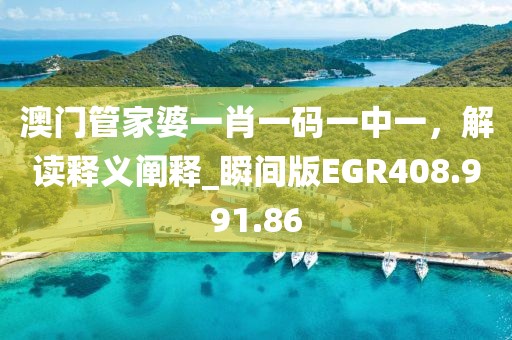 澳门管家婆一肖一码一中一，解读释义阐释_瞬间版EGR408.991.86