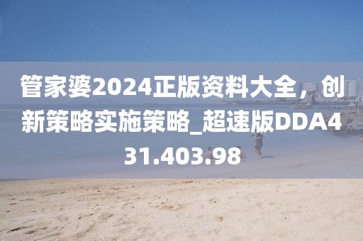 管家婆2024正版资料大全，创新策略实施策略_超速版DDA431.403.98