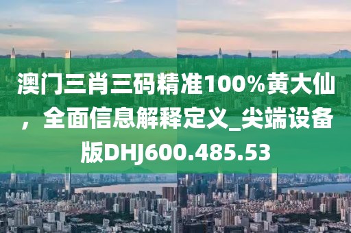 澳门三肖三码精准100%黄大仙，全面信息解释定义_尖端设备版DHJ600.485.53
