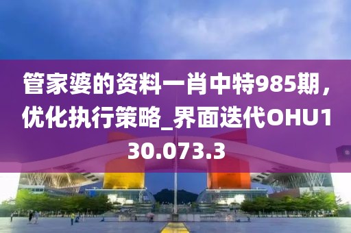 管家婆的资料一肖中特985期，优化执行策略_界面迭代OHU130.073.3
