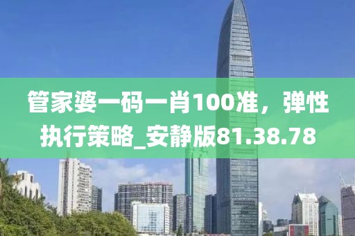 管家婆一码一肖100准，弹性执行策略_安静版81.38.78