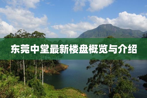 东莞中堂最新楼盘概览与介绍