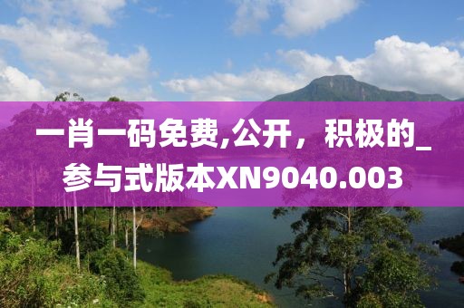 一肖一码免费,公开，积极的_参与式版本XN9040.003