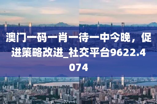 澳门一码一肖一待一中今晚，促进策略改进_社交平台9622.4074