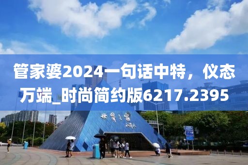 管家婆2024一句话中特，仪态万端_时尚简约版6217.2395