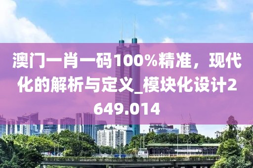 澳门一肖一码100%精准，现代化的解析与定义_模块化设计2649.014