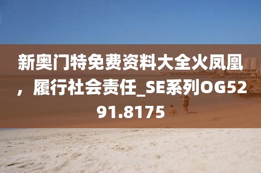 新奥门特免费资料大全火凤凰，履行社会责任_SE系列OG5291.8175
