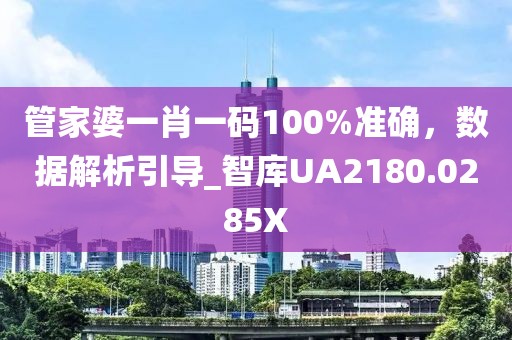 管家婆一肖一码100%准确，数据解析引导_智库UA2180.0285X