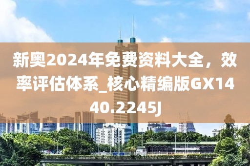 新奥2024年免费资料大全，效率评估体系_核心精编版GX1440.2245J
