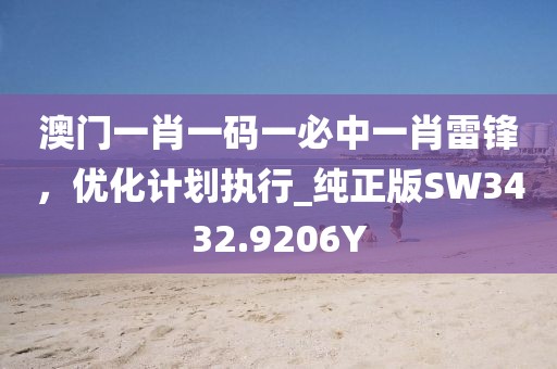 澳门一肖一码一必中一肖雷锋，优化计划执行_纯正版SW3432.9206Y