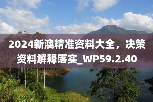 2024新澳精准资料大全，决策资料解释落实_WP59.2.40