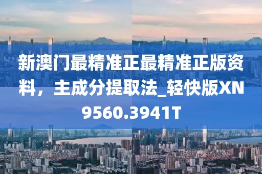 新澳门最精准正最精准正版资料，主成分提取法_轻快版XN9560.3941T