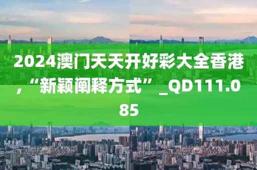 2024澳门天天开好彩大全香港,“新颖阐释方式”_QD111.085