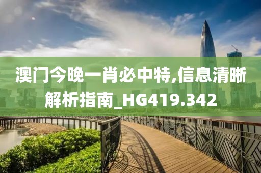 澳门今晚一肖必中特,信息清晰解析指南_HG419.342