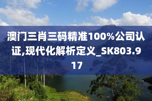 澳门三肖三码精准100%公司认证,现代化解析定义_SK803.917