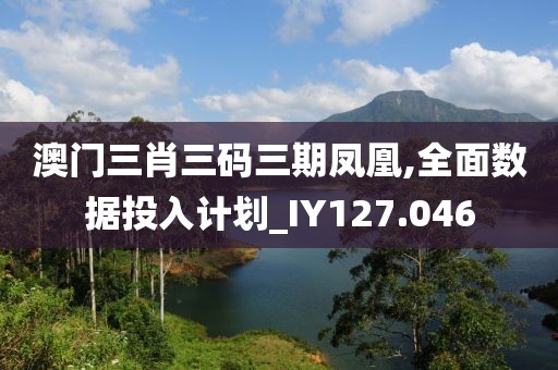 澳门三肖三码三期凤凰,全面数据投入计划_IY127.046