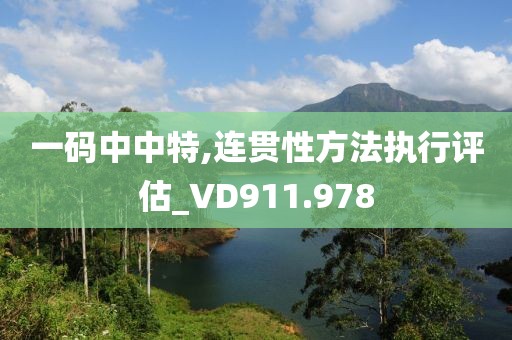 一码中中特,连贯性方法执行评估_VD911.978