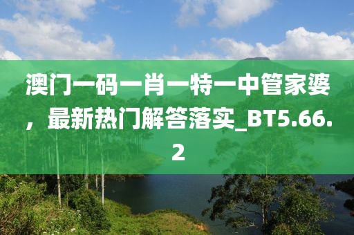 澳门一码一肖一特一中管家婆，最新热门解答落实_BT5.66.2