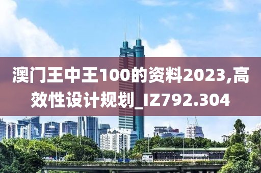 澳门王中王100的资料2023,高效性设计规划_IZ792.304