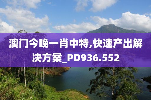 澳门今晚一肖中特,快速产出解决方案_PD936.552