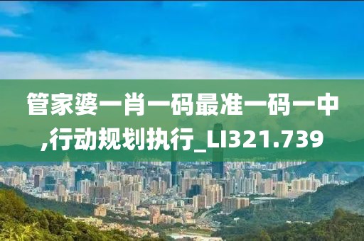 管家婆一肖一码最准一码一中,行动规划执行_LI321.739