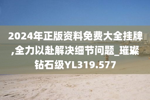 2024年正版资料免费大全挂牌,全力以赴解决细节问题_璀璨钻石级YL319.577