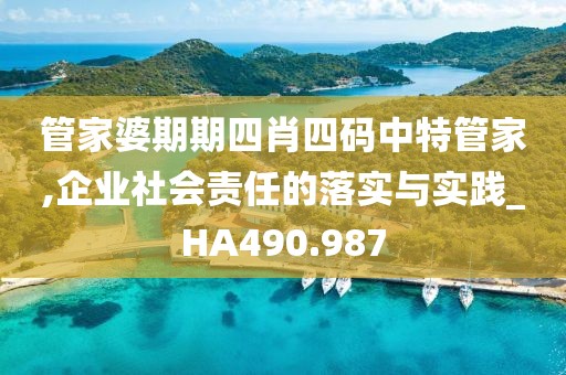 管家婆期期四肖四码中特管家,企业社会责任的落实与实践_HA490.987