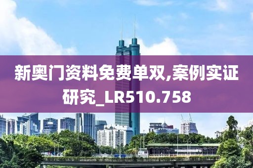 新奥门资料免费单双,案例实证研究_LR510.758
