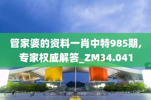 管家婆的资料一肖中特985期,专家权威解答_ZM34.041