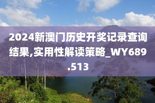 2024新澳门历史开奖记录查询结果,实用性解读策略_WY689.513
