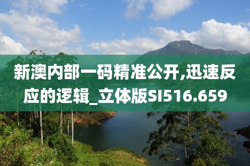 新澳内部一码精准公开,迅速反应的逻辑_立体版SI516.659