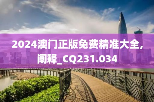 2024澳门正版免费精准大全,阐释_CQ231.034