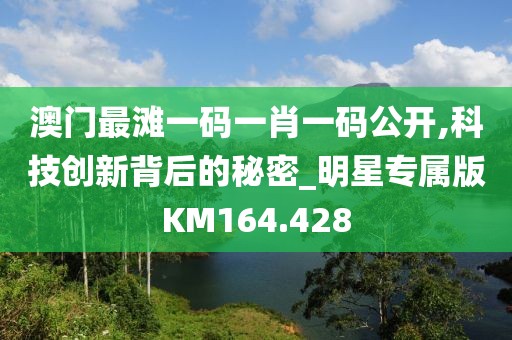 澳门最滩一码一肖一码公开,科技创新背后的秘密_明星专属版KM164.428