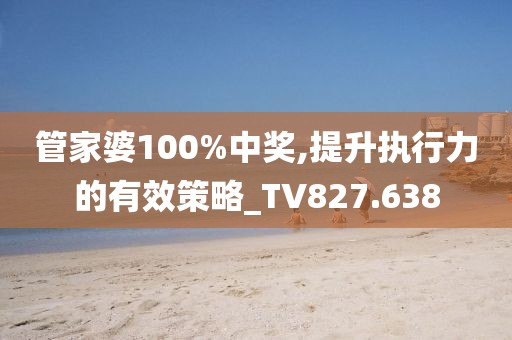 管家婆100%中奖,提升执行力的有效策略_TV827.638