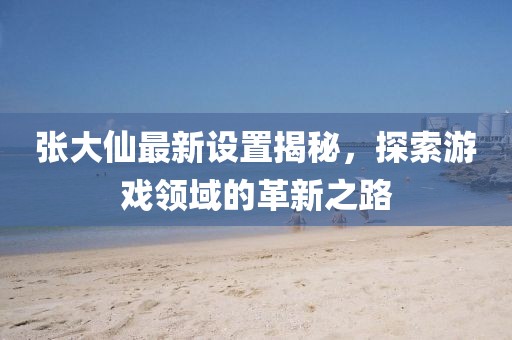 张大仙最新设置揭秘，探索游戏领域的革新之路