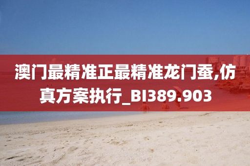 澳门最精准正最精准龙门蚕,仿真方案执行_BI389.903