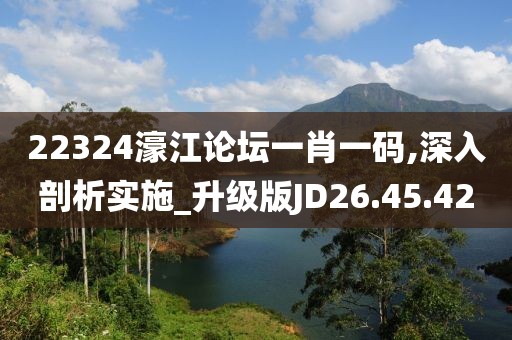 22324濠江论坛一肖一码,深入剖析实施_升级版JD26.45.42