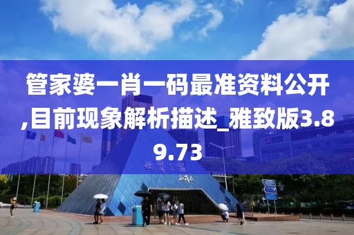 管家婆一肖一码最准资料公开,目前现象解析描述_雅致版3.89.73