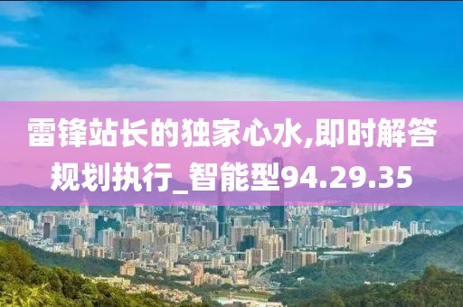 雷锋站长的独家心水,即时解答规划执行_智能型94.29.35