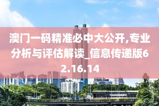 澳门一码精准必中大公开,专业分析与评估解读_信息传递版62.16.14