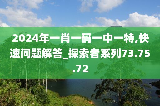 2024年一肖一码一中一特,快速问题解答_探索者系列73.75.72