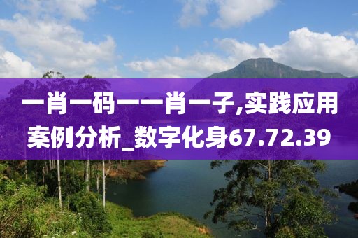一肖一码一一肖一子,实践应用案例分析_数字化身67.72.39