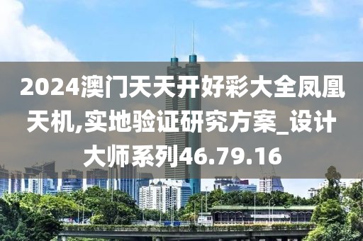 2024澳门天天开好彩大全凤凰天机,实地验证研究方案_设计大师系列46.79.16