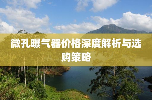 微孔曝气器价格深度解析与选购策略